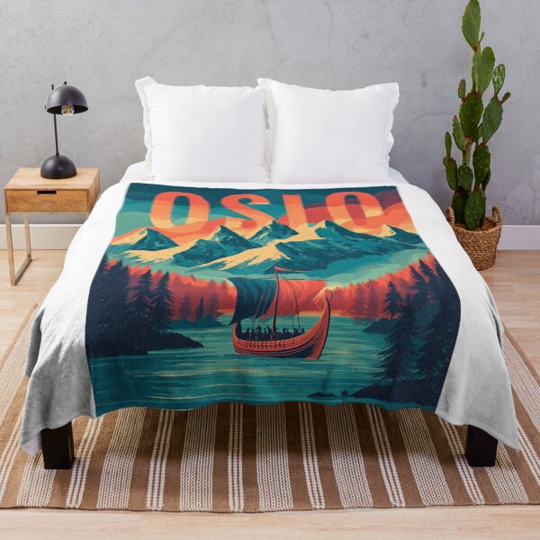Item preview, Oslo – Viking Ship & Nordic Mountains Design designed and sold by Meiersbeste.