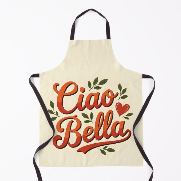 Item preview, Ciao Bella – Romantic Italian Phrase with Heart and Leaf Design designed and sold by EmeraldeaArt.