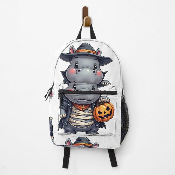 Item preview, Cute Hippo Halloween Mummy Witch Costume Pumpkin Spooky Art designed and sold by ArtDesignTp.
