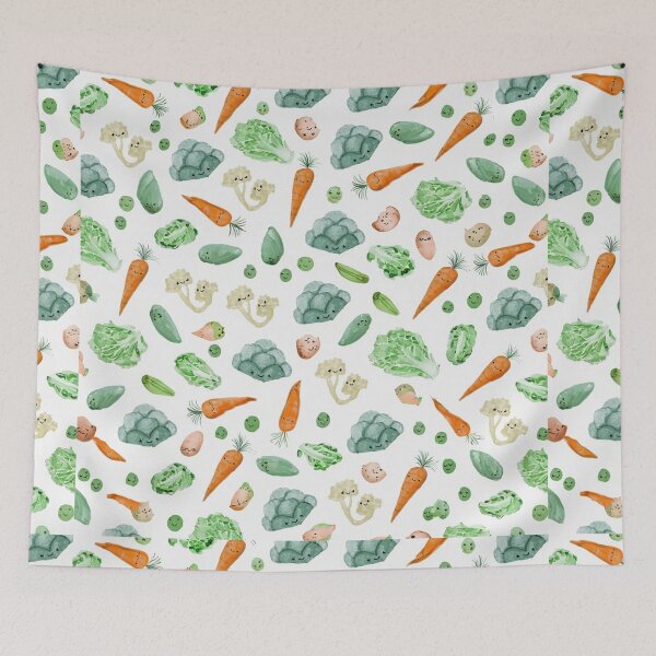Item preview,  Cute vegetables pattern art designed and sold by Vintage Designs +.