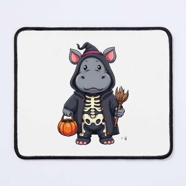 Item preview, Cute Hippo Halloween Skeleton Witch Costume Pumpkin Spooky Art designed and sold by ArtDesignTp.