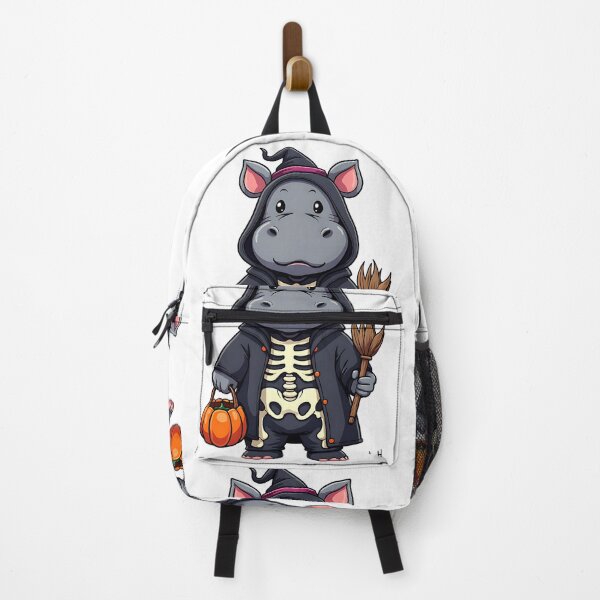 Item preview, Cute Hippo Halloween Skeleton Witch Costume Pumpkin Spooky Art designed and sold by ArtDesignTp.