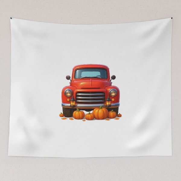 Item preview, Front Truck Grill with Lanterns and Pumpkins – Halloween Harvest Photo designed and sold by PrintCreations9.