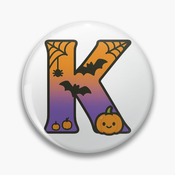 Item preview, Halloween Letter K – Cute Kawaii Cartoon with Spooky Details designed and sold by PrintCreations9.