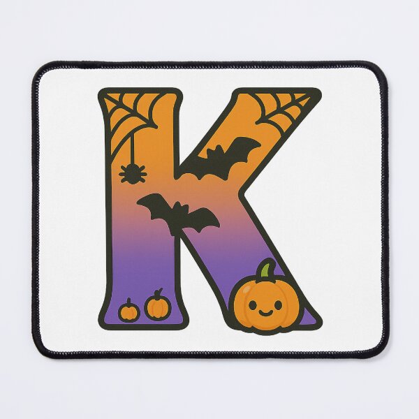 Item preview, Halloween Letter K – Cute Kawaii Cartoon with Spooky Details designed and sold by PrintCreations9.