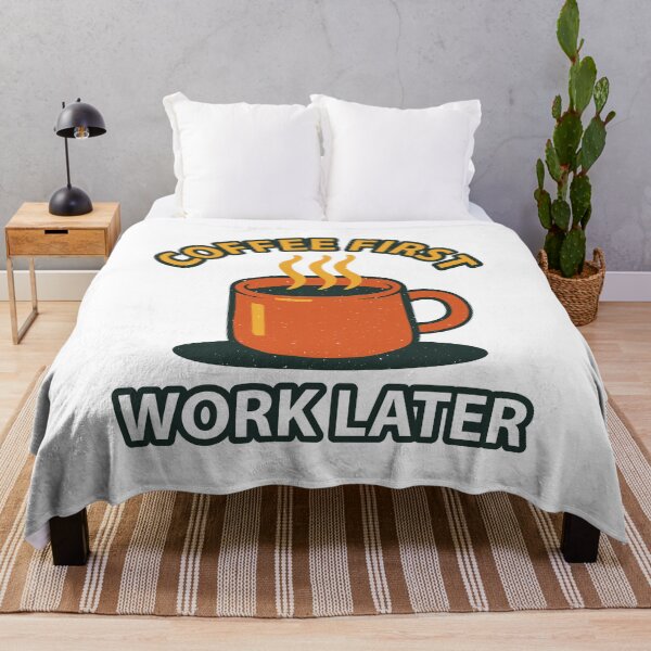 Item preview, Coffee First Work Later Funny Coffee Lover Tee designed and sold by Koony House and Field.