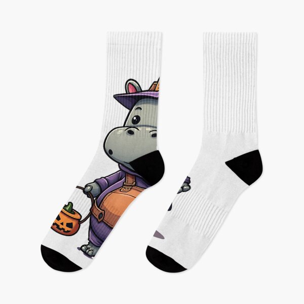 Item preview, Cute Hippo Halloween Witch Costume Pumpkin Funny Spooky Art designed and sold by ArtDesignTp.