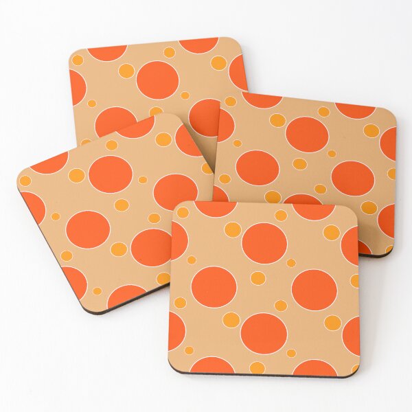 Item preview, Seamless geometric pattern with retro-style polka dots in vibrant orange and yellow circles on a beige background. Perfect for textile design, wallpaper, wrapping paper, and modern digital artwork designed and sold by Kaskacozy.