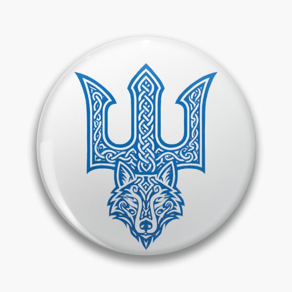 Item preview, Veles symbol with a wolf, Veles' trident, blue - Slavic trident, ornament, wolf spirit designed and sold by Myth-LegendArt.