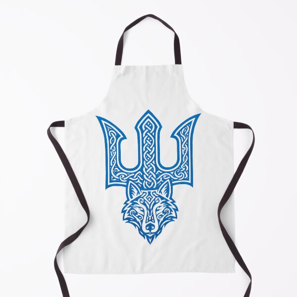 Item preview, Veles symbol with a wolf, Veles' trident, blue - Slavic trident, ornament, wolf spirit designed and sold by Myth-LegendArt.