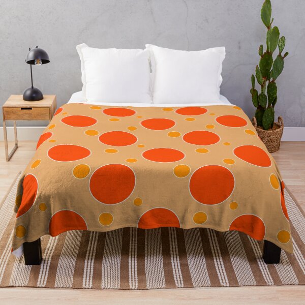 Item preview, Seamless geometric pattern with retro-style polka dots in vibrant orange and yellow circles on a beige background. Perfect for textile design, wallpaper, wrapping paper, and modern digital artwork designed and sold by Kaskacozy.