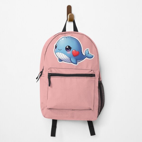 Item preview, Adorable Kawaii Whale with Red Heart Cute Chibi Ocean Love Sticker Art designed and sold by bvdesignart.