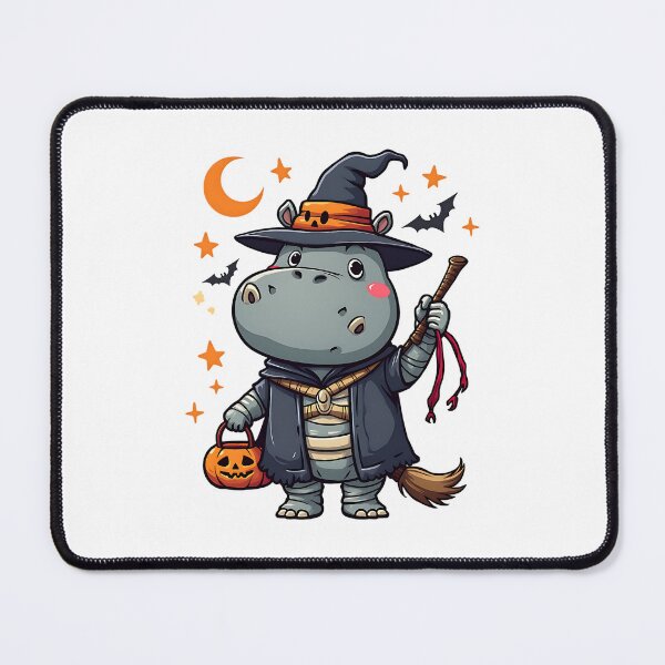 Item preview, Cute Hippo Halloween Mummy Witch Costume Pumpkin Spooky Night Art designed and sold by ArtDesignTp.