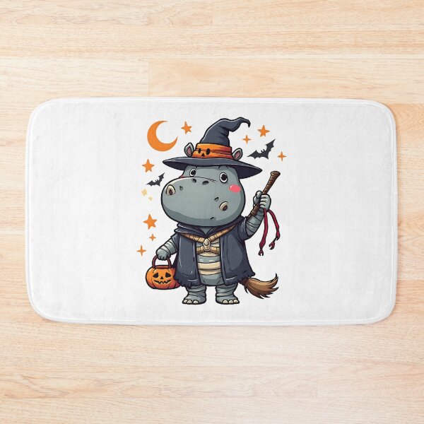 Item preview, Cute Hippo Halloween Mummy Witch Costume Pumpkin Spooky Night Art designed and sold by ArtDesignTp.