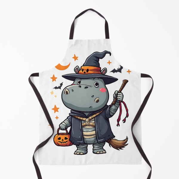 Item preview, Cute Hippo Halloween Mummy Witch Costume Pumpkin Spooky Night Art designed and sold by ArtDesignTp.