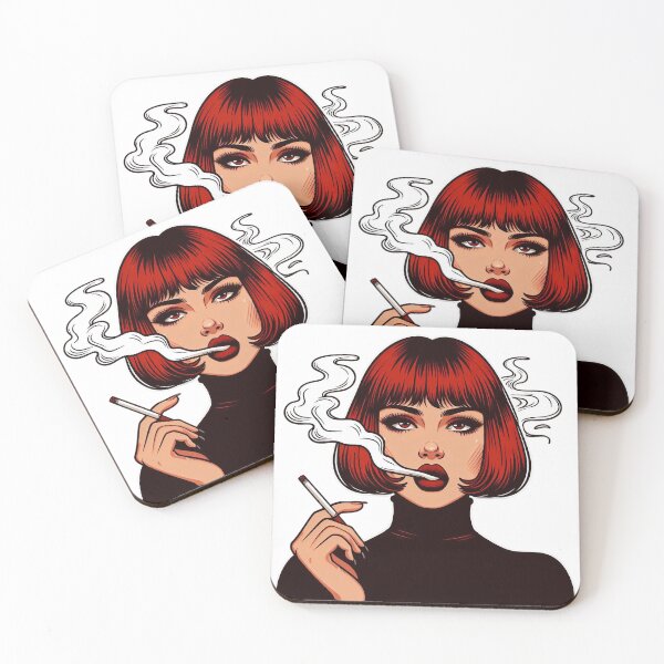Item preview, Fiery Redhead with Intense Gaze Smoking – Retro Comic Chic. designed and sold by Spark2Seduction.