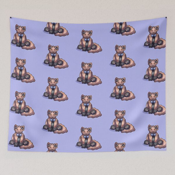 Item preview, Cute Chibi Tabby Cat With Blue Bowtie  designed and sold by AHumanArtMachine.