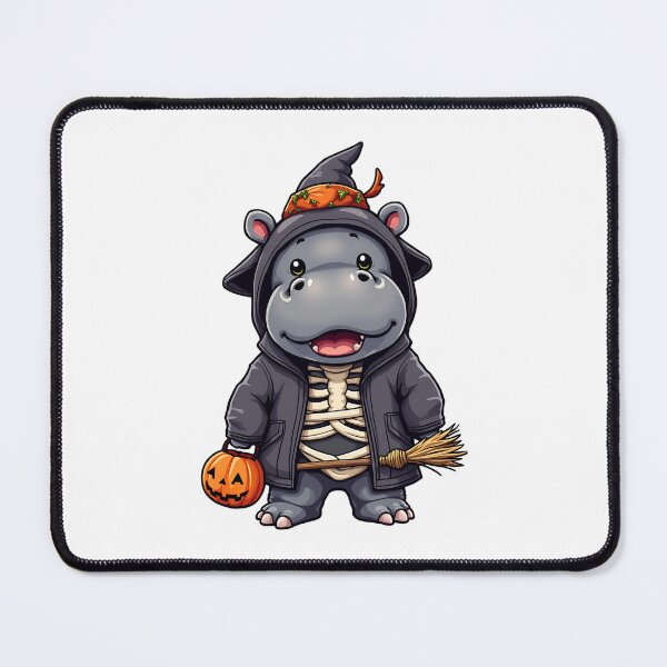 Item preview, Cute Hippo Halloween Skeleton Witch Costume Pumpkin Spooky Art designed and sold by ArtDesignTp.