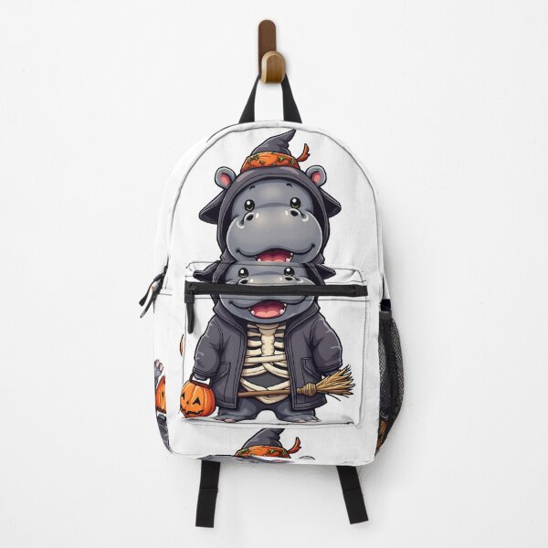 Item preview, Cute Hippo Halloween Skeleton Witch Costume Pumpkin Spooky Art designed and sold by ArtDesignTp.