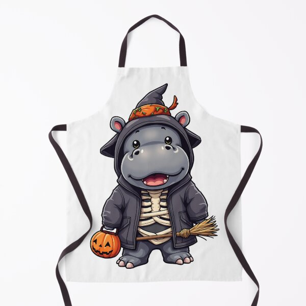 Item preview, Cute Hippo Halloween Skeleton Witch Costume Pumpkin Spooky Art designed and sold by ArtDesignTp.