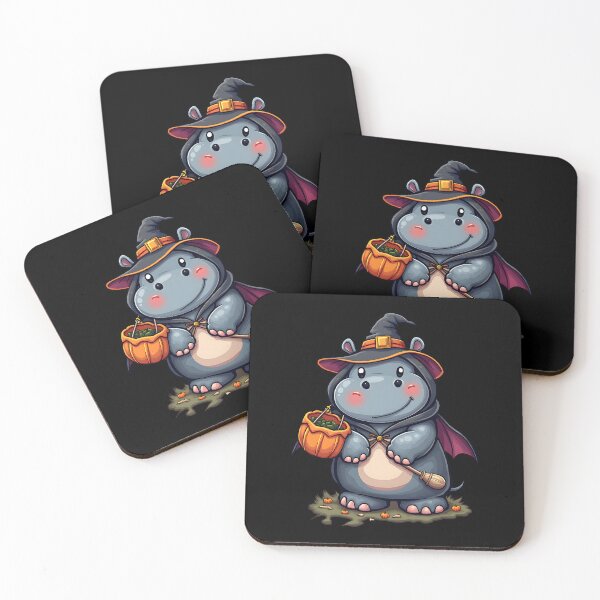 Item preview, Cute Hippo Halloween Witch Costume Pumpkin Trick Or Treat Spooky Art designed and sold by ArtDesignTp.