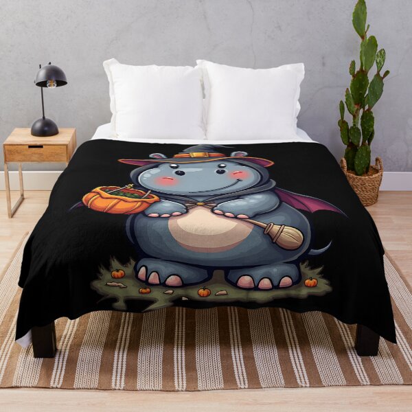 Item preview, Cute Hippo Halloween Witch Costume Pumpkin Trick Or Treat Spooky Art designed and sold by ArtDesignTp.