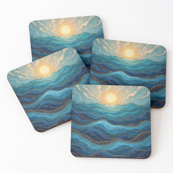 Item preview, Aboriginal Inspired Dot Art - Full Sun On The Ocean designed and sold by GrinGalore.
