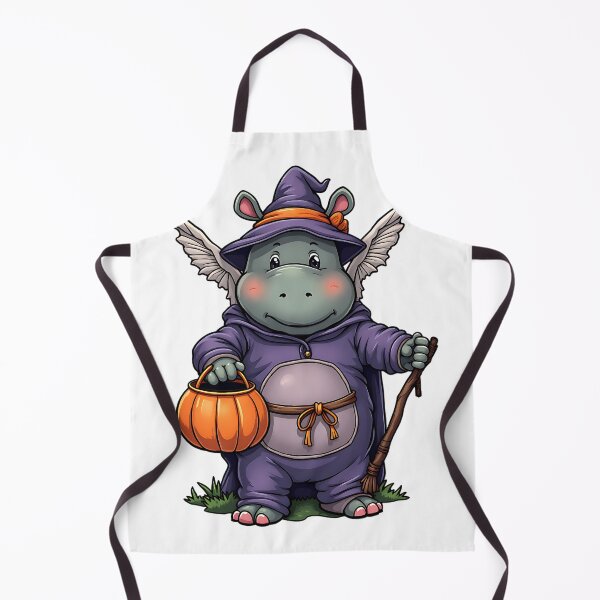 Item preview, Cute Hippo Halloween Witch Costume Pumpkin Wings Spooky Art designed and sold by ArtDesignTp.