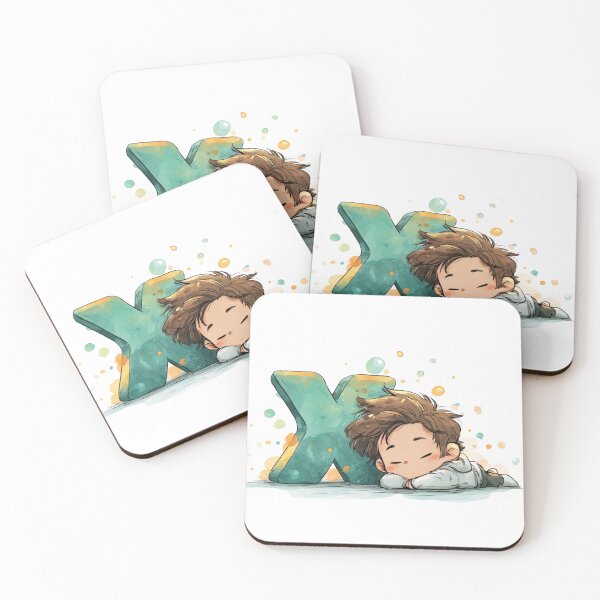 Item preview, Cute Boy Sleeping in Front of Giant Letter X Illustration designed and sold by JunsH.