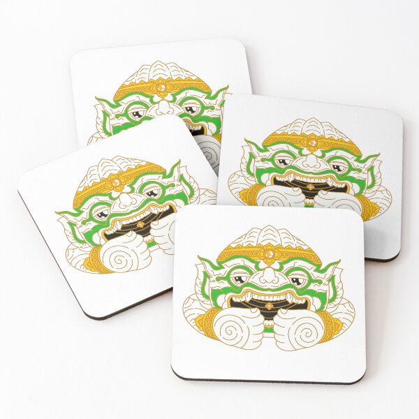 Item preview, Thai Mythical Giant Mask Illustration | Traditional Ramayana Art designed and sold by holywarter.