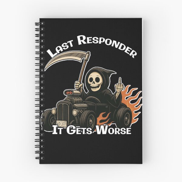 Item preview, Funny 'Last Responder' Grim Reaper Hot Rod designed and sold by A-T-H.