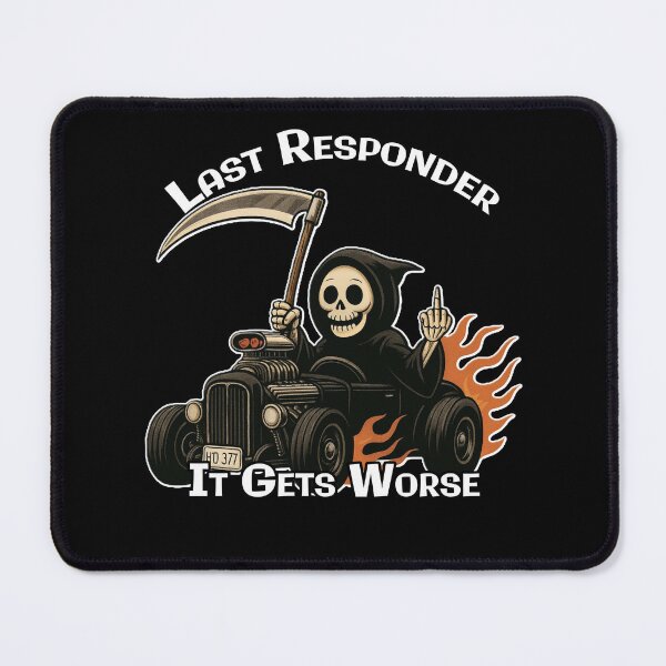 Item preview, Funny 'Last Responder' Grim Reaper Hot Rod designed and sold by A-T-H.