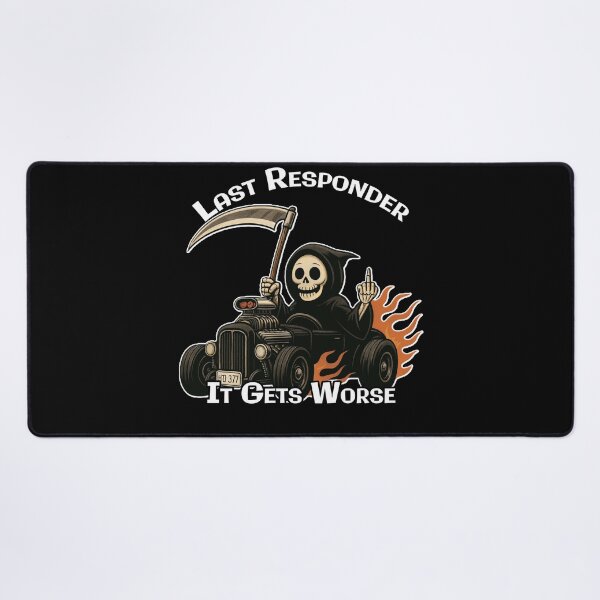 Item preview, Funny 'Last Responder' Grim Reaper Hot Rod designed and sold by A-T-H.