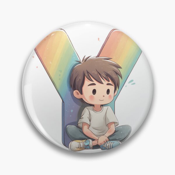 Item preview, Cute Boy Sitting in Front of Giant Letter Y Illustration designed and sold by JunsH.