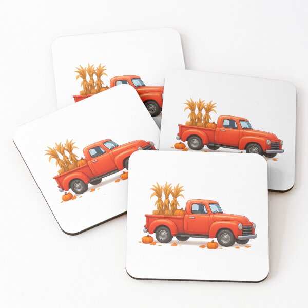 Item preview, Pickup Truck with Corn Stalks and Pumpkins – Autumn Harvest Scene designed and sold by PrintCreations9.