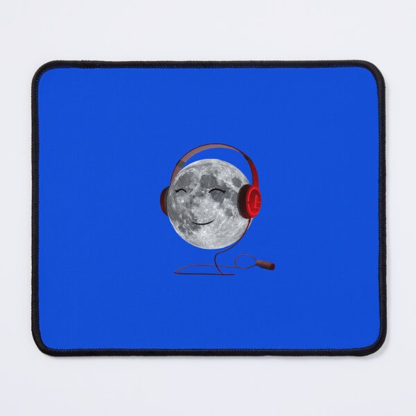 Item preview, The Moon Wearing Headphones in a Whimsical Cosmic Scene designed and sold by PixelVibe782.