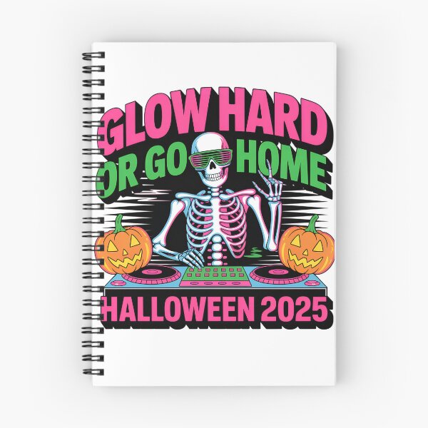 Item preview, Glow Hard or Go Home DJ Skeleton Halloween 2025 Party Design designed and sold by Anastasiia Lang.