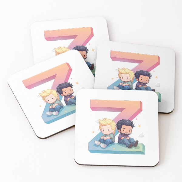 Item preview, Two Cute Boys Sitting in Front of Giant Letter Z Illustration designed and sold by JunsH.