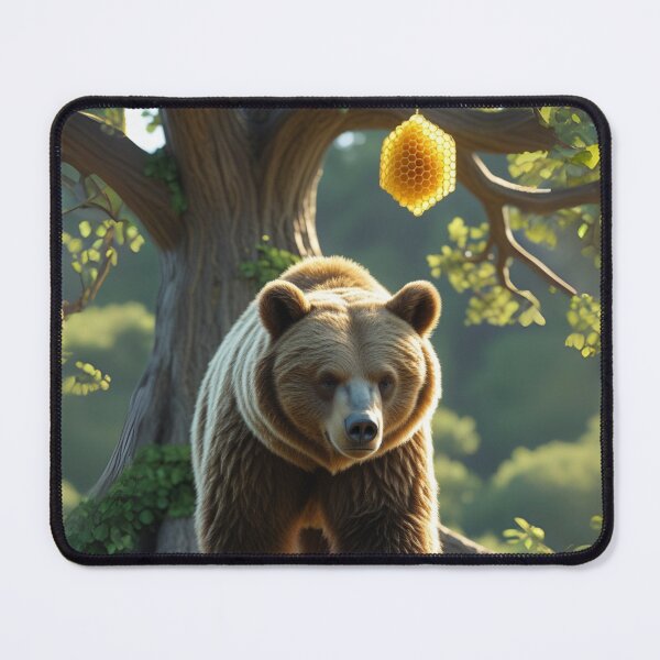 Item preview, Elegant Brown Bear with Honeycomb in Forest designed and sold by TheDreamAtelier.