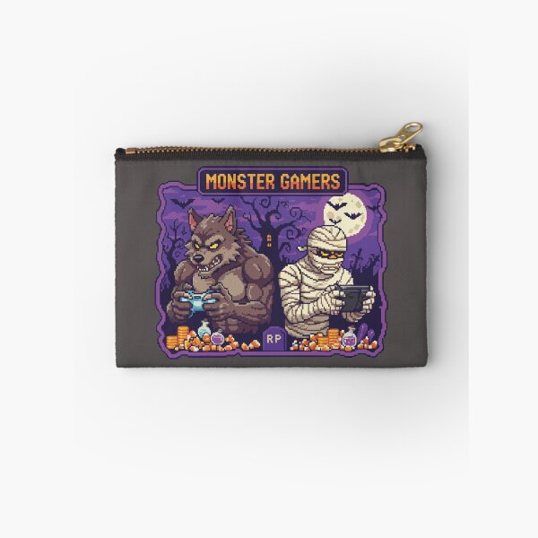 Item preview, Gamer Monsters - Werewolf and Mummy pixel art Halloween retro designed and sold by charlypicazo.