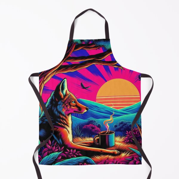 Item preview, cute jackal coffee and sunset designed and sold by Dogandesighn.