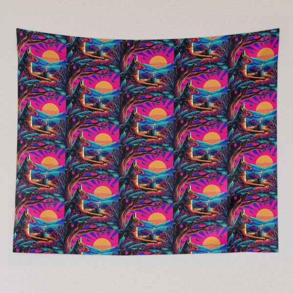 Item preview, cute jackal coffee and sunset designed and sold by Dogandesighn.