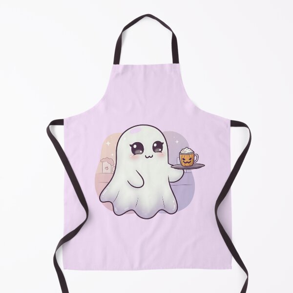 Item preview, Kawaii Gothic Ghost Barista with Pumpkin Spice Latte designed and sold by Itsheartshop.