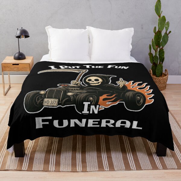 Item preview, I Put The Fun in Funeral – Grim Reaper Hot Rod Cartoon designed and sold by A-T-H.