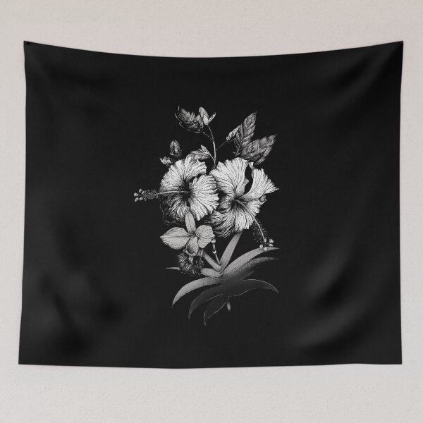 Item preview, Elegant Hibiscus and Orchid Illustration designed and sold by Rômulo Queiroz.