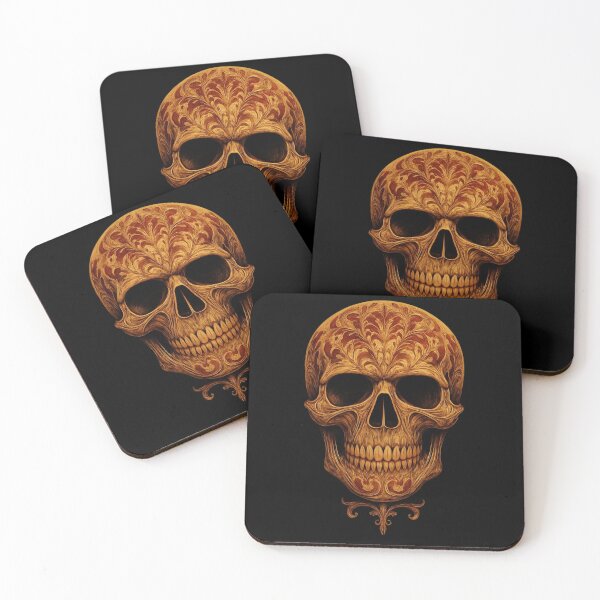 Item preview, Intricately detailed ornate skull with gothic floral patterns  designed and sold by AMF Project.