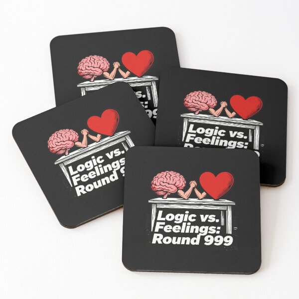 Item preview, Funny Brain vs Heart Cartoon Illustration – Logic vs Feelings Round 999 – Emotional vs Rational Humor Design designed and sold by C.Kav.Art.