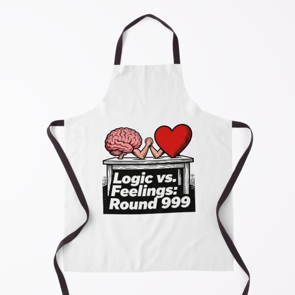 Item preview, Funny Brain vs Heart Cartoon Illustration – Logic vs Feelings Round 999 – Emotional vs Rational Humor Design designed and sold by C.Kav.Art.