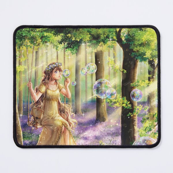 Artikelvorschau, Bluebell Forest bei Sonnenuntergang - Anime Painting entworfen und verkauft von DesignsBySloan.