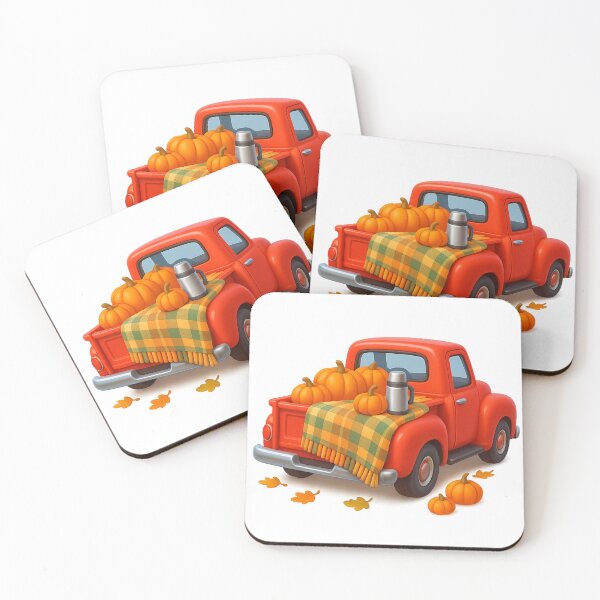 Item preview, Truck with Plaid Blanket and Mini Pumpkins – Cozy Autumn Scene designed and sold by PrintCreations9.